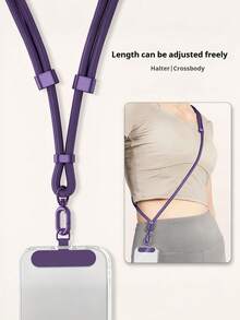 Sangle de téléphone ajustable, corde de suspension de téléphone pour le cou, sangle diagonale longue détachable, cordon de collier tressé, robuste et durable, libère les mains pour les sports de plein air et la course. Cadeau pour la famille et les amis, accessoires de sports de plein air - Multicolore - Voir 2