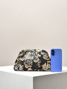 Túi cầm tay đính kim tuyến thêu hoa, túi xách dự tiệc thanh lịch, phụ kiện tốt nghiệp, đồ dùng đám cưới, quà tặng cho nữ, quà tặng ngày Valentine (mẫu ngẫu nhiên) - Nhiều màu - Xem 3