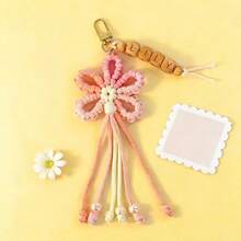 1pc Customized Handmade Flower Shaped Keychain Personalized Tassel Keyring Backpack Accessory Decoration Gift For Mom/Girlfriend Valentine's Day Gift Kawaii Key Lanyard Flower Keychain - Multicolor - View 16