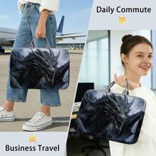 [1 Laptop Case] Dragon-Print Laptop Case, Briefcase-Style Fabric Cover, Fits 14-Inch Laptops, Soft Laptop Sleeve, Briefcase-Style Tablet Case, Zippered Laptop Case, Fixed Laptop Case - Multicolor - View 8