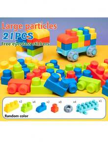 20pcs Soft Building Blocks, Large Creative Stacking Blocks, STEM Educational Toys Gift For Toddlers, Colorful Soft Building Blocks Set