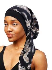 Women's Elastic Wide-Brimmed Faux Silk Headscarf Cap, Sleep Cap, Ladies Pirate Hat, Hair Care Cap, Suitable For Everyday Use Random Flower Patterns - Multicolor - View 10