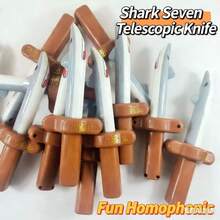 1件鲨鱼刀恶作剧玩具，逼真可伸缩塑料鲨鱼刀弹簧式搞笑玩具 - 彩色 - 查看 1