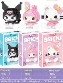 SANRIO Đồ chơi  của , giúp cải thiện khả năng tập trung, thích hợp để trang trí phòng, làm quà sinh nhật, trò chơi tiệc tùng, bộ dụng cụ thủ công tự làm, mô hình lắp ráp động vật và tượng nhỏ. Quà tặng ngày Valentine, quà sinh nhật, quà tặng hoàn hảo, quà tặng vui nhộn (Đóng gói ngẫu nhiên) - Một cỡ - Xem 8