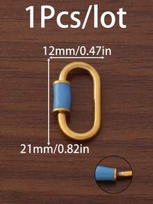 1个18K镀金不锈钢珐琅U型螺丝锁扣登山扣连接器，适用于DIY珠宝制作材料、手链、项链配件、钥匙扣等。 - U型螺絲扣 - 查看 11