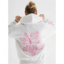 2026Hot-Selling Professional Embroidery DING Z European Size Sweatshirt Drop Shoulder Hoodie Embroidered Sweatshirt - 白灰色-刺繡款 - 查看 1