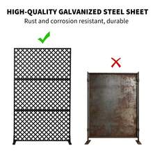 Pantalla de Privacidad Metálica para Interiores y Exteriores - Biombo Decorativo de 3 Paneles con Base, Cerca de Acero para Balcón, Patio y Jardín - 47 x 72 pulgadas - Ver 5