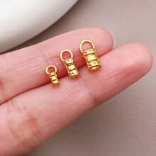 5个18K镀金黄铜绳端帽，黄铜管压接珠端帽，线头，适用于Kumihimo手链、项链、钥匙扣等饰品制作 - 彩色 - 查看 5
