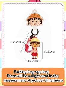Cherry Sakura School Days Series Keychain, Cute Bag, Car Keychain, Small Gift Keychain, Cute School Bag Pendant, New Year Gift, Time Series Keychain, Student School Bag Pendant, Gift Cute Three-Dimensional Doll Bag Pendant, Gift - Multicolor - View 3