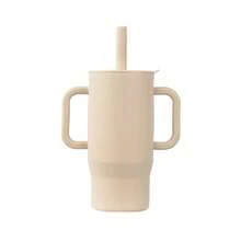 1个婴儿硅胶水杯，便携式饮水杯，专为幼儿学习设计，带手柄，防漏防呛，适合婴儿使用，多种颜色可选，容量180毫升/0.5盎司