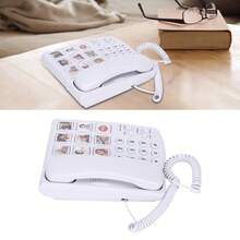 LD‑858HF Big Button Telephone Amplified Photo Memory Corded Landline for Seniors Elderly - Blanco - Ver 6