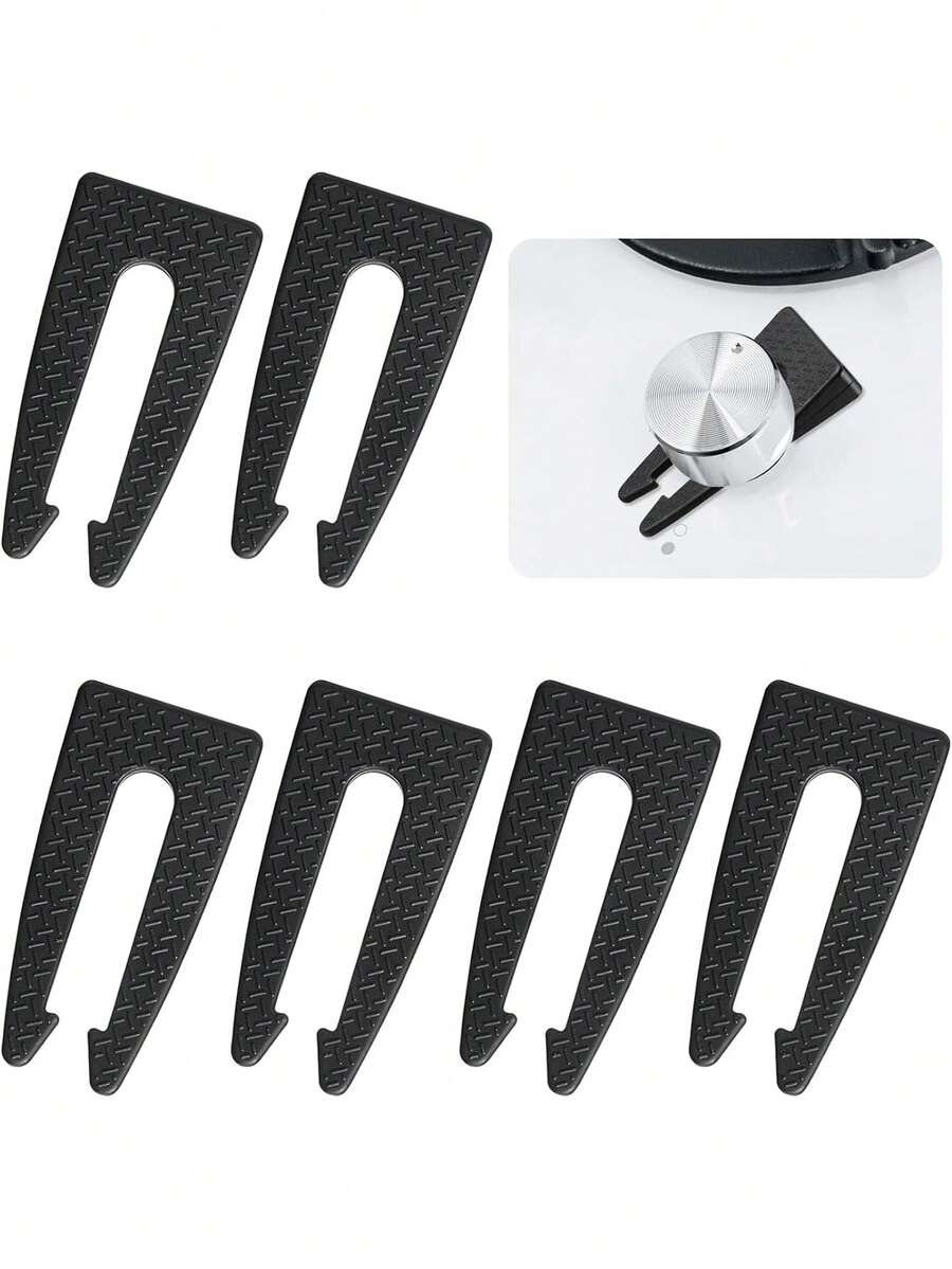 6 Pack Safety Stove Knob Locks, Gas Stove Knob Lock For Baby Safety, Child And Pets Safety Guards, Oven Knob Covers, Prevent Children Or Pets From Accidentally Turning On Gas Stove - Black - View 1