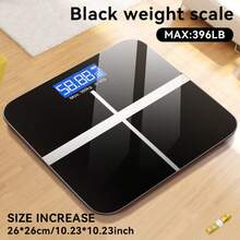 Weight Scale Electronic Scale, 396 Pound Digital Bathroom Scale, High-Precision Weight Scale With LCD High-Definition Display And Temperature Display (Switchable Between KG And Scale), Ultra Wide Platform, High-Precision Electronic Weighing - Black - View 8