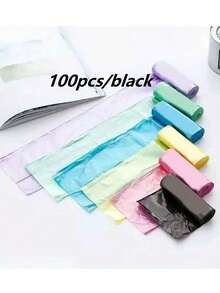 100/200 túi rác gia dụng di động, túi rác nhỏ thông thường, túi lót thùng rác bằng nhựa có thể gấp gọn, thích hợp cho nhà bếp, phòng tắm, nhà vệ sinh, phòng ngủ, văn phòng và phòng tắm, tiện lợi và tiết kiệm không gian. - Nhiều màu - Xem 7