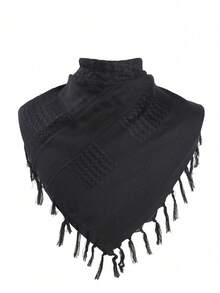 1条千鸟格战术围巾，户外露营围巾，带流苏的阿拉伯头巾，男女通用 - 彩色 - 查看 10