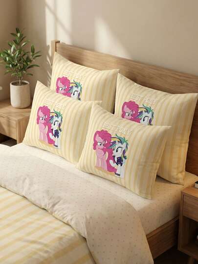  1pc/2pcs My Little Pony Certified Digital Print Pillowcase, Without Pillow Insert, Daily Use Polyester Material, Soft & Breathable, Suitable For Living Room, Bedroom, Outdoor, Sofa Decor