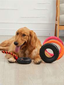 Durable Rubber Dog Chew Toy - Interactive Tire Shaped Pet Toy With Sturdy Teeth, Suitable For All Dog Breeds, Fun Dog Toy | Tire Shaped Toy | Durable Dog Toy, Dog Toy - Black - View 8