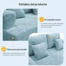 Sofá de Piso "Nube" 2-3 Plazas (180cm) - Sofá Cama Comprimido de Espuma Alta Densidad, Color Verde Menta (Sin Armado) - verde menta - Ver 7