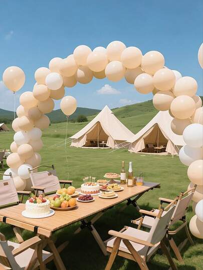 25/50pcs White Sands Latex Party Balloon - Extra Large Beige Round Balloon Bohemian Cream Latex Party Balloon Suitable For Neutral Birthday Wedding Engagement Bridal Gift Party Gender Revealing Party Decoration