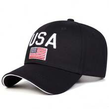 1Piece Men USA US Flag Embroidered Baseball Cap Outdoor Adjustable Sunscreen Leisure Hat Spring Autumn Travel Tourism Beach Vacation - Nhiều màu - Xem 10
