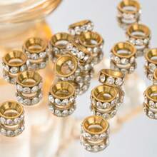 5pcs Stainless Steel Glass European Beads Large Hole Faceted Slide Charm For DIY Leather Macrame Bracelet Jewelry Craft Making - Spacer Beads - View 2