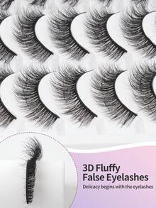 40/80 Pairs Mixed Style Natural Crossover False Eyelashes, Handmade Lengthened Thick Curly Eyelashes Artificial 3D Faux Mink Eyelashes D Curvature Makeup Tools Hot Sellers For Daily Life,Gift For Women - 黑色 - 查看 8