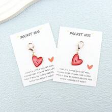 Heartfelt "Pocket Hug" Keychain, Comes With Personalized Message Card - Gold Alloy Pendant, Cartoon Heart Design, Includes Paper Card, Ideal Gift For Valentine's Day, Mother's Day, Teacher's Day - Perfect For Teachers, Girlfriends, Moms, Best Friends, Also Suitable As Car Accessories, Bag Charms, Filled With Campus Vibe, Cute Goth Style, Y2K Fashion - Multicolor - View 16