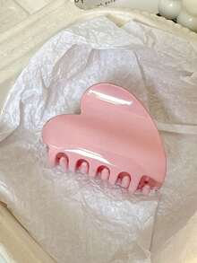 2个/1个女士粉色波点交叉发夹和粉色爱心发夹组合，时尚发夹，优雅简约，纯色发爪，适合日常、休闲、派对、海滩、度假、发型设计、洗脸/洗头、化妆、服装配饰，秋冬春夏女士时尚发夹 - 彩色 - 查看 3