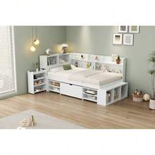 Kids Bed Frames, Headboards & Footboards - White + Plywood - View 11