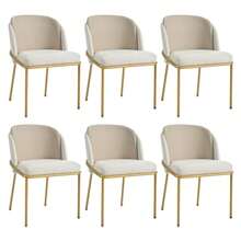 6 St Moderner Stuhl Mit Schrägstuhlbein Und Verstellbare Füße , Ideal Für Zuhause, Offene Bürofläche, Esszimmer (Beige) - Beige - View 2