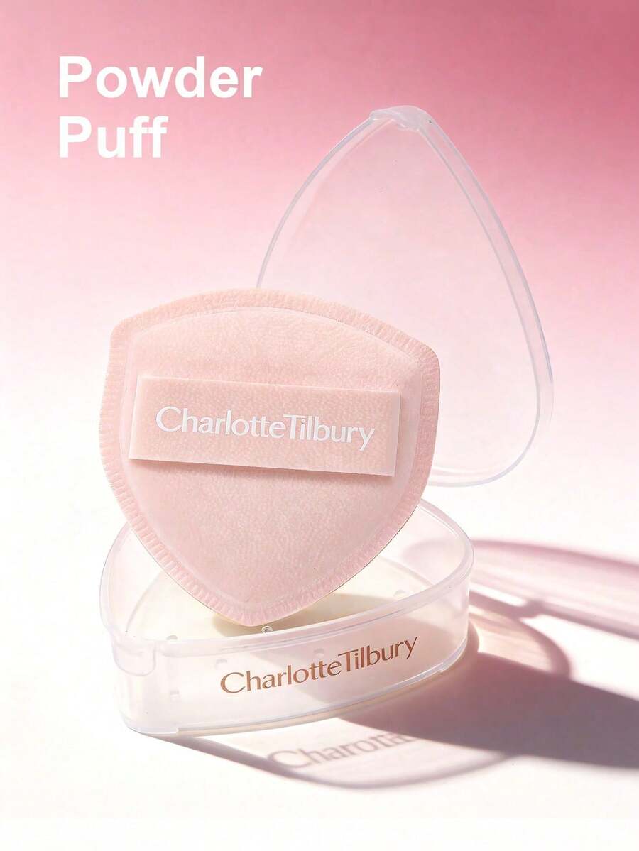 Charlotte Tilbury Heart Shaped Makeup Sponge, Fluffy, Powder Puff, Foundation Sponge, Soft Blending, Makeup Tool, Powder Puff, Heart Shaped, Soft Sponge, Foundation Makeup Blender, Non-Absorbing, Makeup Tool, Polyurethane Material