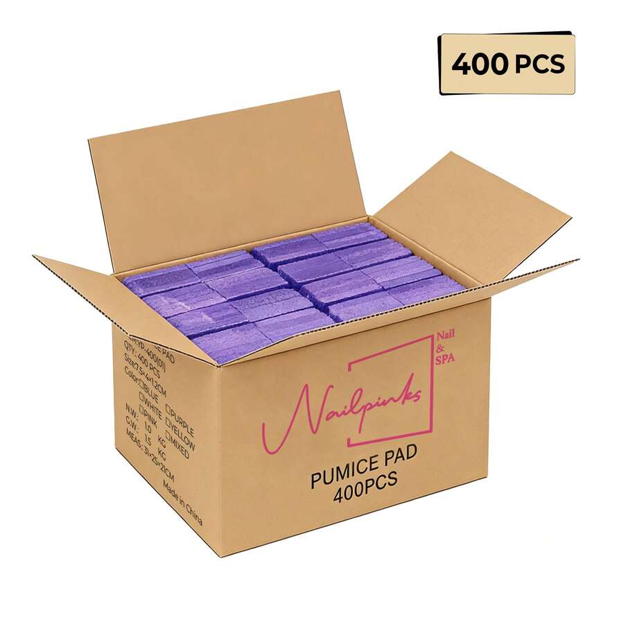 400PCS Bulk Nail Salon Disposable Pumice Stone Pads – Medium Coarse Callus Remover, 2.95*1.58*0.47in, Professional Spa & Salon Packaging