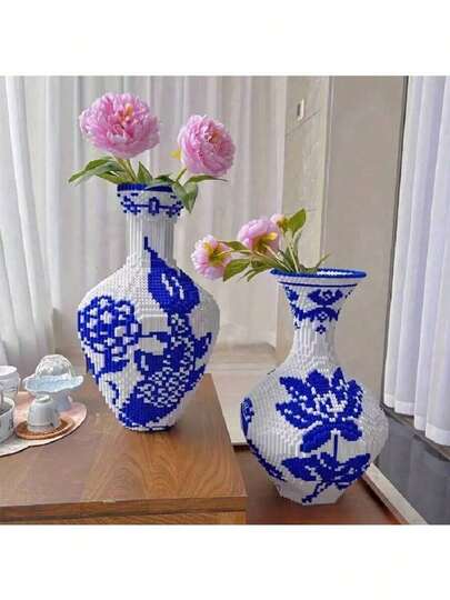 12.500 Stücke Blumenvase Bauklötze Spielzeug, Dekoration für Empfangstresen/Wohnzimmer/Arbeitszimmer, Geschenk zu Feiertagen/Weihnachtsabend, Geschenk zu Weihnachten/Halloween/Ostern