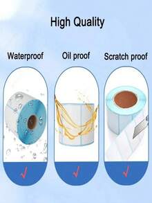 50/100/2000个/防水一次性贴纸标签，适用于冰箱/冷冻食品储存，可用于记录保质期、厨房用品、厨房配件、餐前准备、小型厨房工具。 - 白色 - 查看 4