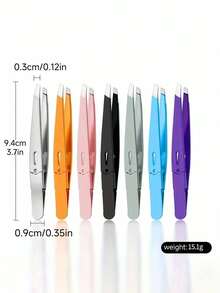 1支高精度眉镊，脱毛钳，斜口眉夹，用于拔除毛发，面部脱毛夹，化妆美容工具，眉镊面部脱毛器，适用于眉毛、细小毛发、胡须，家用、沙龙和美容院均可使用 - 彩色 - 查看 6