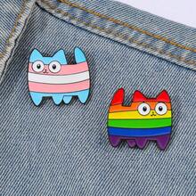 Cartoon Creative Personality Rainbow Kitten Alloy Brooch Cat Cat Cat Metal Badge Accessories Clothes Bag Decoration - XZ3640-2 - Xem 2