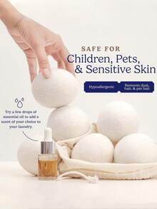 6/3pcs Natural Wool Dryer Balls - Natural Fabric Softener, Reusable, Reduces Wrinkles, Shortens Drying Time, Better Alternative To Plastic Balls And Liquid Softeners. Christmas Gift, Stocking Stuffer, Gift, Fun Gift, Ramadan, Personalized Gift - Apricot - View 4