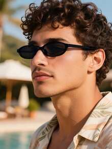 1 Pair Unisex Oval Small Frame Lightweight Minimalist Fashion Glasses, Suitable For Street Style, Travel, Sports, Driving, Festivals, Beach, EDM, Outings, Summer Accessories, Vacation, Family Trips, Elegant Attire, Street Style Accessories, Sports, Parties, Outdoor Activities, Fishing, Holidays, Vacation