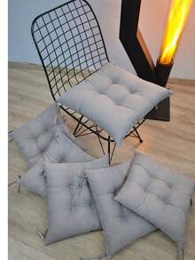 4 Packs Pofidik Chair Seat Cushions, 40*40 Cm – Extra Soft & Comfortable In Der Turkei - Grey - View 4