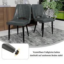 Dining Chairs With Cut-Out Backrest Modern Kitchen Chair Scandinavian Faux Leather Chair With High Back For Living Room Kitchen - As Pic - View 8