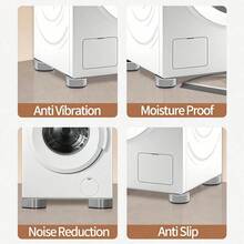 4pcs/Set Washing Machine Anti-Vibration Pads - Refrigerator Riser Anti-Moisture Feet Pads - Suitable For All Washing Machine/Dryer Bases - Noise Reduction, Protect Laundry Room Floor - Washing Machine Support (4pcs Set) - Grey - View 6