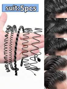 6pcs Men Wave Design Headband Gym, Headbands Men, Men Accessories, Wave Headband, Accessories For Man, Head Accessories For Men, Baseball Accessories - Black - View 14