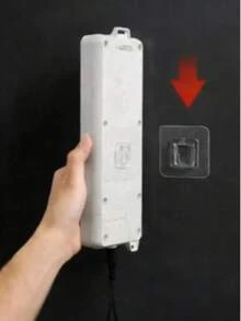 4pcs/2pcs/1pc Multi-Function Wall Mounted Power Socket Holder - Practical Hooks With Transparent Interlocking Clips, Strong Adhesive And Reusable Plastic Pads, Convenient For Bathroom And Door Frame Storage; No Drilling Installation, Space-Saving. Storage Organizer Hooks, Bathroom Accessories, Home Decor, Kitchen Accessories. - Multicolor - View 3