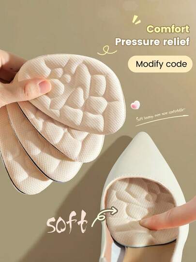 1 par aprikosfärgade justerbara hälkuddar för kvinnor, bekväma mjuka, moderiktiga enkla högklackade sandaler, skotillbehör