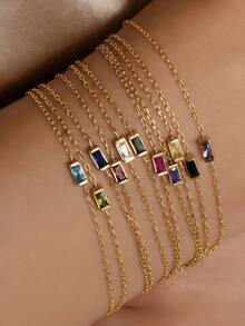 1pc Elegant Bracelet, Women's Jewelry, S925 Sterling Silver Minimalist Chain Bracelet, Exquisite Jewelry, Friendship Gift For Sister - Gold - View 2