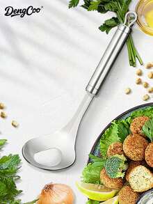 Dengcoo 1 Set Salad & Sandwich Maker, Meatball Maker, Stainless Steel Meatball Spoon, Non-Stick Meatball Making Tool, Handled Meatball Maker - Silver - View 3