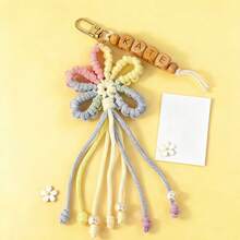 1pc Customized Handmade Flower Shaped Keychain Personalized Tassel Keyring Backpack Accessory Decoration Gift For Mom/Girlfriend Valentine's Day Gift Kawaii Key Lanyard Flower Keychain - Multicolor - View 13