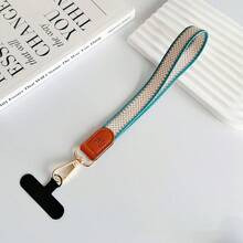 1条皮革金属挂绳，复古印花织带，宽版手机挂绳，防丢 - 彩色 - 查看 14