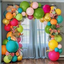 Set di palloncini per decorazione festa hawaiana, colori verde lime, rosa, fucsia, palloncini in lattice, adatti per feste a tema spiaggia tropicale hawaiana, raduni estivi, compleanni, festival, decorazione stanza, decorazioni per feste di compleanno - Multicolore - Visualizzare 6