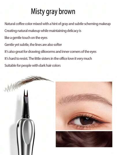 1PC Recommended Brow Pencil, Waterproof & Sweat-Proof, No Smudging, Defines Brow Hair Precisely, Suitable For Beginners With No Skills Eyebrow Felt-Tip Pen Eyebrow Pencil